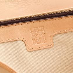 Pre Owned Carolina Herrera Brown Embossed Leather Zippy Wallet