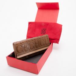 Pre Owned Carolina Herrera Embossed Leather Continental Wallet