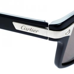 Cartier Navy Blue Santos De Cartier Wayfarer Sunglasses 