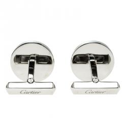 Pre Owned Cartier Middle East Exclusivities Mashrabiya Motif Nephrite Jade Silver Cufflinks