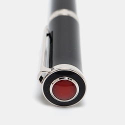 مملوكة مسبقًا Cartier Art Deco Black Resin Red Cabochon Fountain Pen