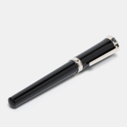 مملوكة مسبقًا Cartier Art Deco Black Resin Red Cabochon Fountain Pen