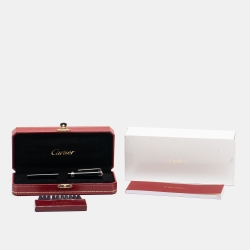 مملوكة مسبقًا Cartier Art Deco Black Resin Red Cabochon Fountain Pen