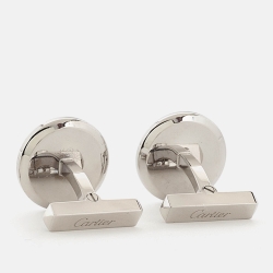 Cartier Oscillating Weight Two Tone Sterling Silver Cufflinks