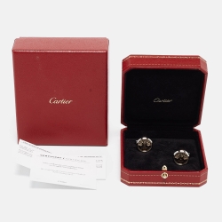 Cartier Oscillating Weight Two Tone Sterling Silver Cufflinks