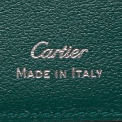 Pre Owned حافظة بطاقات كارتييه ماست دو كارتييه جلد أزرق مخضر