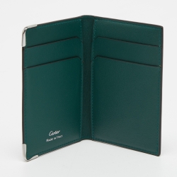 Pre Owned حافظة بطاقات كارتييه ماست دو كارتييه جلد أزرق مخضر