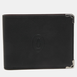Cartier Black Leather Must De Cartier 6CC Bifold Wallet