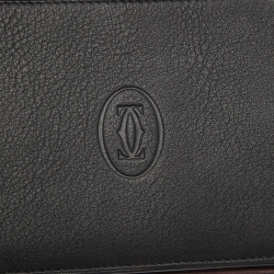 Cartier Black Leather Must De Cartier 6CC Bifold Wallet