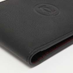 Cartier Black Leather Must De Cartier 6CC Bifold Wallet