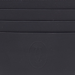 Pre Owned Cartier Black Leather Must de Cartier Card Holder