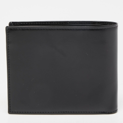 Pre Owned Cartier Black Leather Logo Bifold Wallet