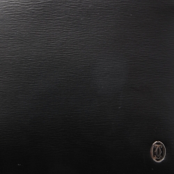 Pre Owned Cartier Black Leather Logo Bifold Wallet