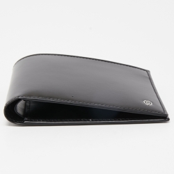 Pre Owned Cartier Black Leather Logo Bifold Wallet