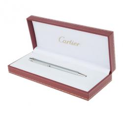 مملوكة مسبقًا Cartier Silver Lacquer Santos de Cartier Ballpoint Pen
