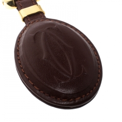 Cartier Burgundy Leather Must De Cartier Key Ring