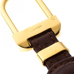 Cartier Burgundy Leather Must De Cartier Key Ring