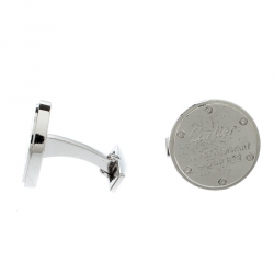 Cartier Water Resistant Decor Silver Round Cufflinks