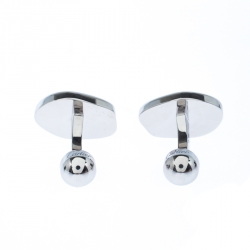 Cartier Wax Seal Motif Silver Cufflinks 