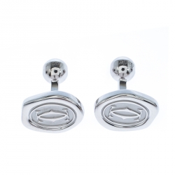 Cartier Wax Seal Motif Silver Cufflinks 