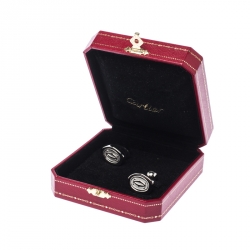 Cartier Wax Seal Motif Silver Cufflinks 