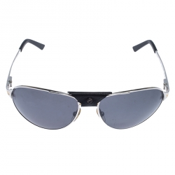 Cartier Silver Santos De Cartier Polarized Aviator Sunglasses