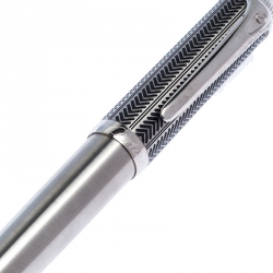 مملوكة مسبقًا Cartier Silver Tone Chevron Patterned Rollerball Pen