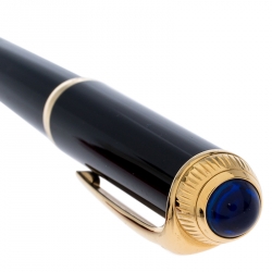 Pre Owned Cartier Roadster De Cartier Black Composite Gold Tone Rollerball Pen