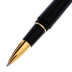 Pre Owned Cartier Roadster De Cartier Black Composite Gold Tone Rollerball Pen