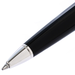 Pre Owned Cartier R De Cartier Black Resin Palladium Finish Ballpoint Pen