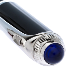 Pre Owned Cartier R De Cartier Black Resin Palladium Finish Ballpoint Pen