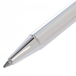 Pre Owned Cartier Santos De Cartier Godron Silver Tone Ballpoint Pen