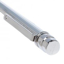 Pre Owned Cartier Santos De Cartier Godron Silver Tone Ballpoint Pen