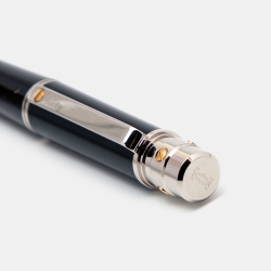 مملوكة مسبقًا Cartier Santos de Cartier Black Composite Two Tone Ballpoint Pen