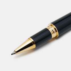 Cartier Santos de Cartier Black Lacquer Gold Finish Rollerball Pen