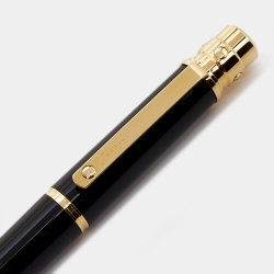 Cartier Santos de Cartier Black Lacquer Gold Finish Rollerball Pen
