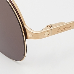 Pre Owned Cartier Black/Gold CT0353S Aviator Sunglasses