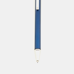 مملوكة مسبقًا Cartier Santos de Cartier Blue Lacquer Silver Tone Ballpoint Pen