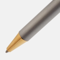 Pre Owned Cartier Santos de Cartier Silver Lacquer Gold Tone Ballpoint Pen