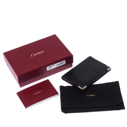 مملوكة مسبقًا Cartier Black Leather Must De Cartier Card Holder