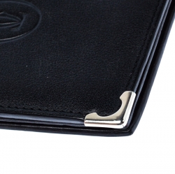 مملوكة مسبقًا محفظة بطيتين كارتييه مارسيلو دي كارتييه جلد سوداء