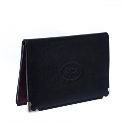 مملوكة مسبقًا محفظة بطيتين كارتييه مارسيلو دي كارتييه جلد سوداء