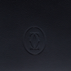 Pre Owned Cartier Black Leather Must De Cartier Bifold Wallet