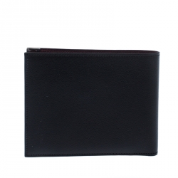 Pre Owned Cartier Black Leather Must De Cartier Bifold Wallet
