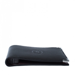 Pre Owned Cartier Black Leather Must De Cartier Bifold Wallet