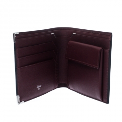 Pre Owned Cartier Black Leather Must De Cartier Bifold Wallet