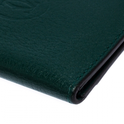 مملوكة مسبقًا Cartier Green Leather Must De Cartier Card Holder
