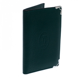 مملوكة مسبقًا Cartier Green Leather Must De Cartier Card Holder