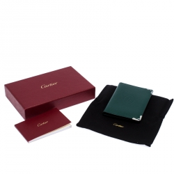 مملوكة مسبقًا Cartier Green Leather Must De Cartier Card Holder