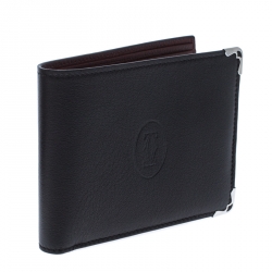 Pre Owned محفظة كارتييه موست دو كارتييه طية مزدوجة جلد أسود